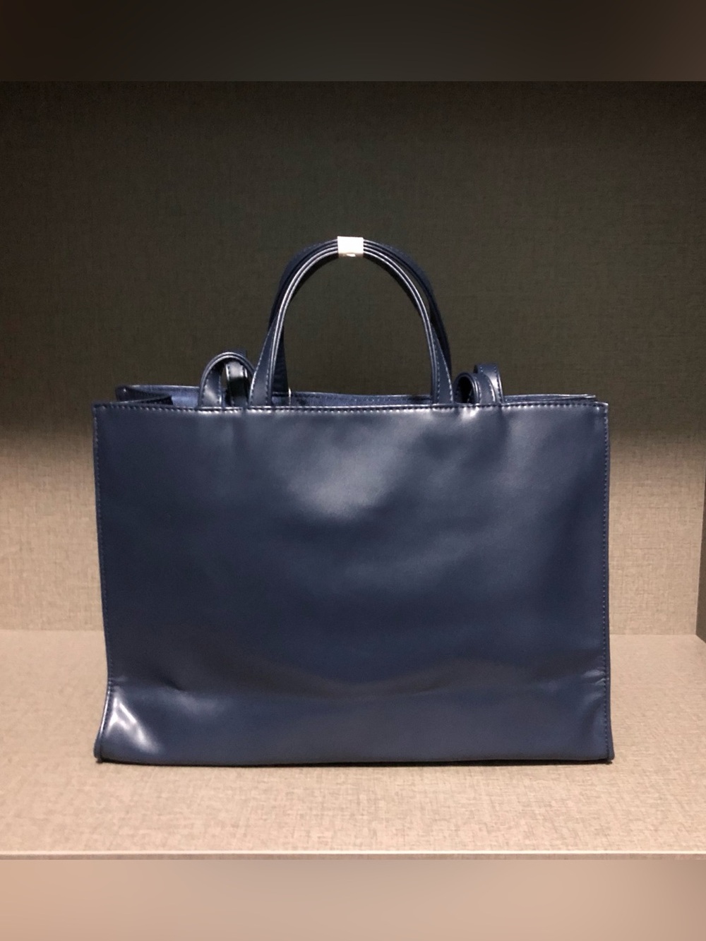 NWT Telfar Medium Shopping Bag Shoulder Navy Tablet Handbag Tote M - Picture 2 of 6